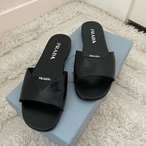 Prada Women's Black Leather Sandals